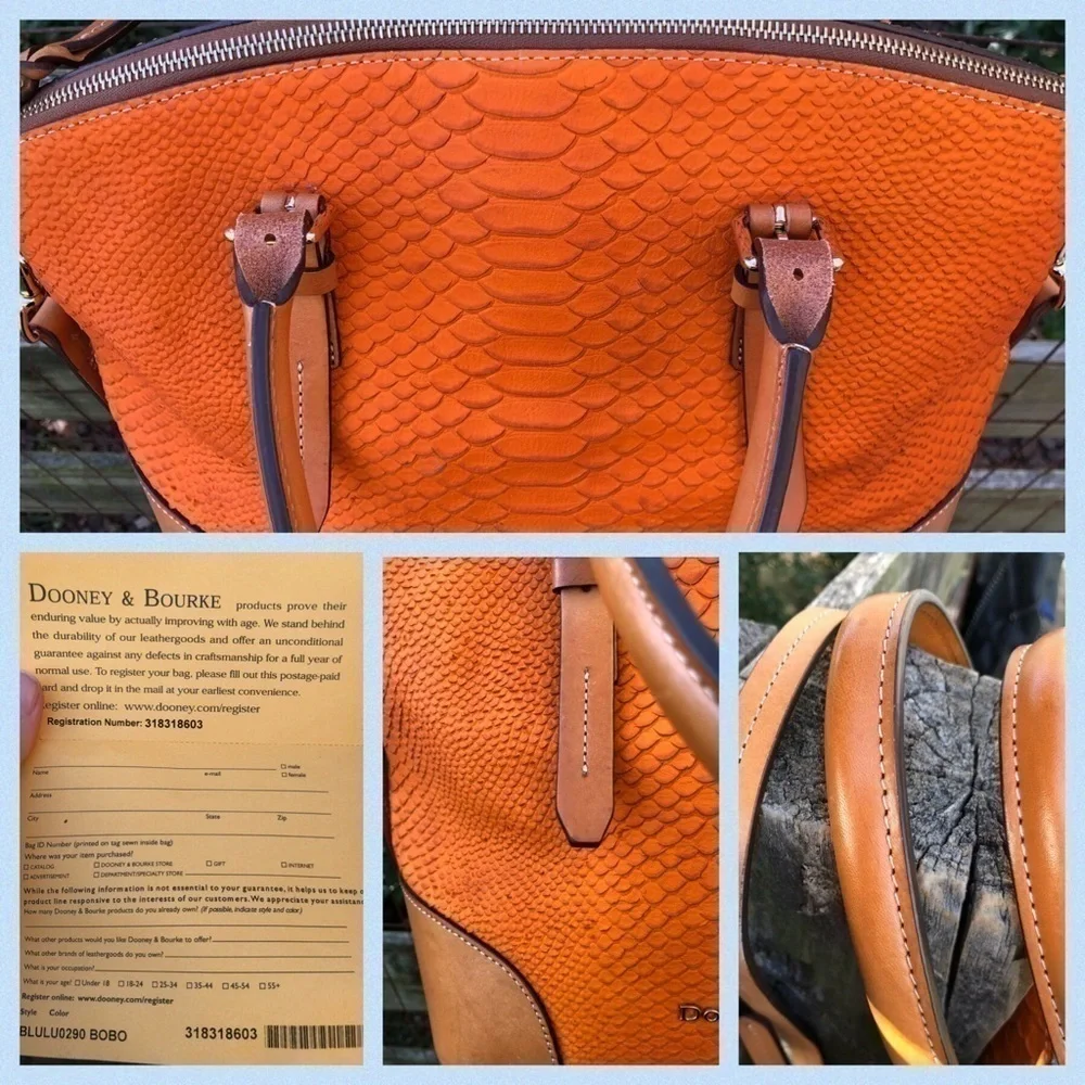 Dooney & Bourke Python Peach Apricot Dome Bag